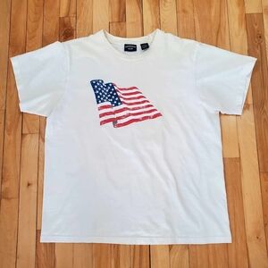 Vintage Canyon River Blues T-Shirt USA flag Men's white